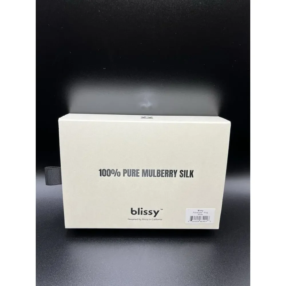 Blissy Silk Pillowcase King White 100% Mulberry Silk 22 Momme Grade 6A NEW